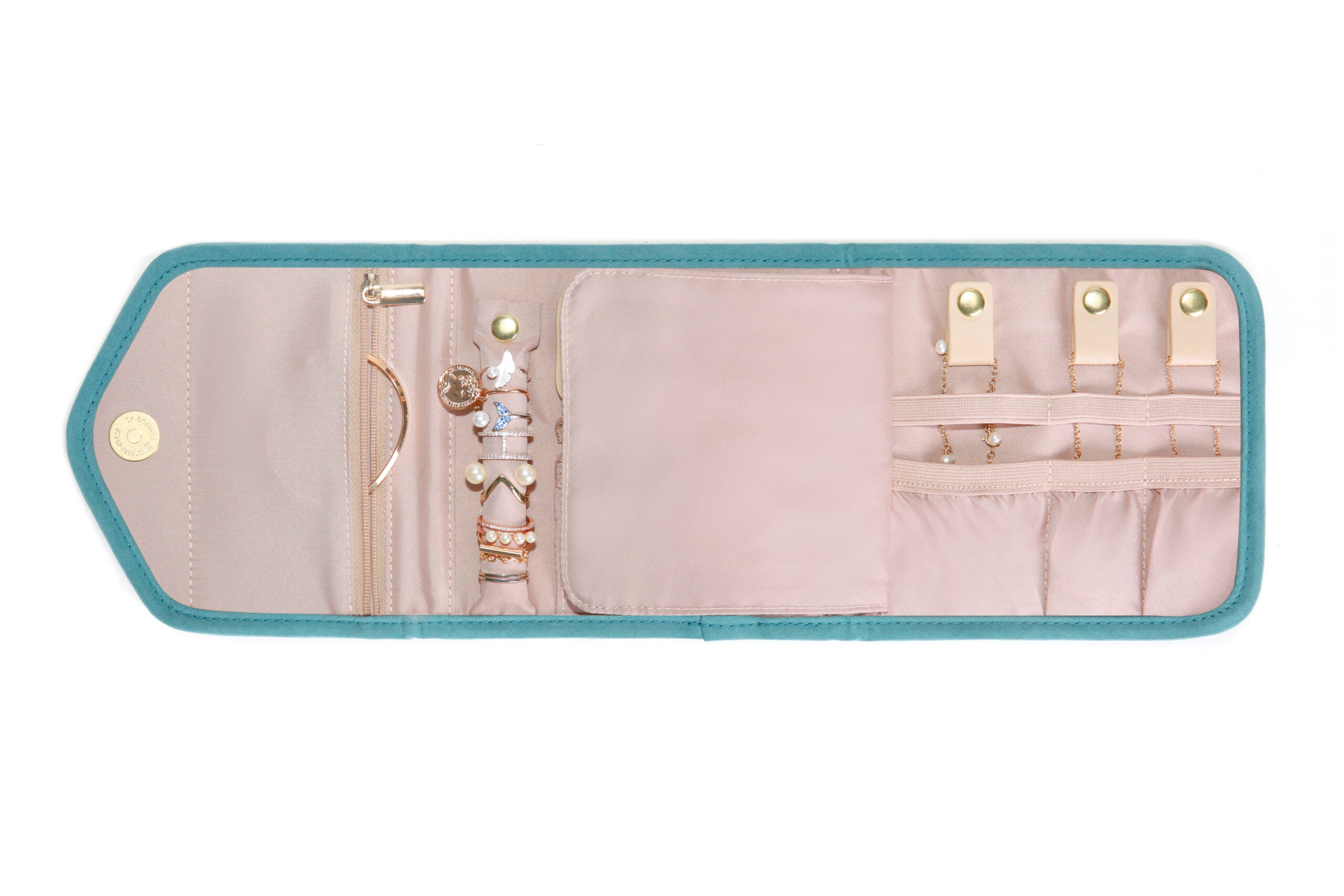 MOSAFER BAGSMART TEAL MINI JEWELRY ORGANIZER