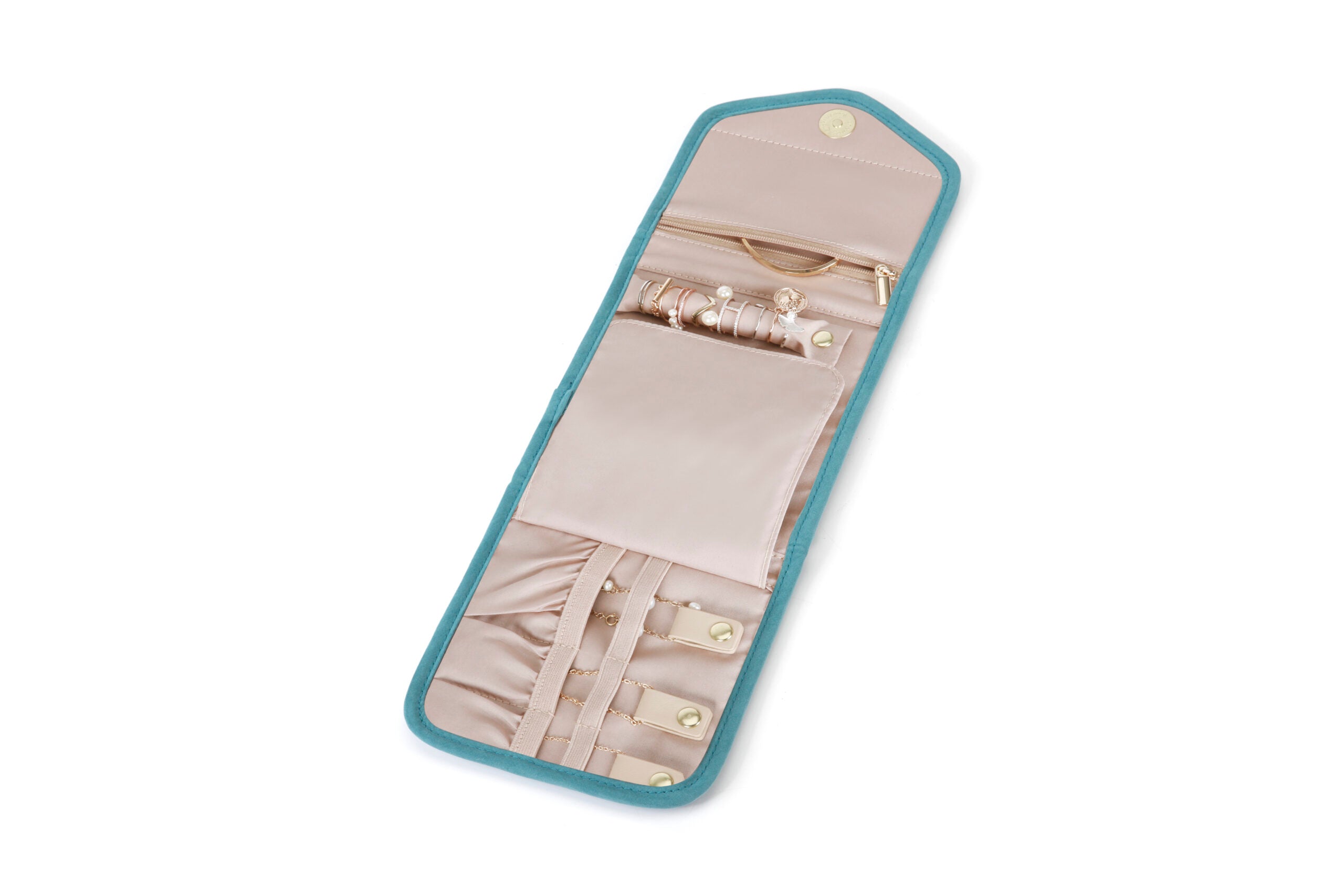 MOSAFER BAGSMART TEAL MINI JEWELRY ORGANIZER