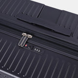 Close-up view of the Hedgren Raku Yuno luggage in Blue, showcasing the Lock detail. Available for Online Purchase