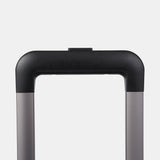 Expandable handle close-up view of the Hedgren Raku Yuno Front Pocket Luggage in Black, showcasing the expandable handle. Shop Online at Mosafer Qatar
