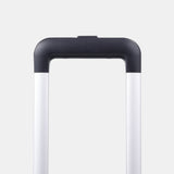 Expandable handle close-up view of the Hedgren Raku Yuno Front Pocket Luggage in Blue, showcasing the expandable handle. Shop Online at Mosafer Qatar