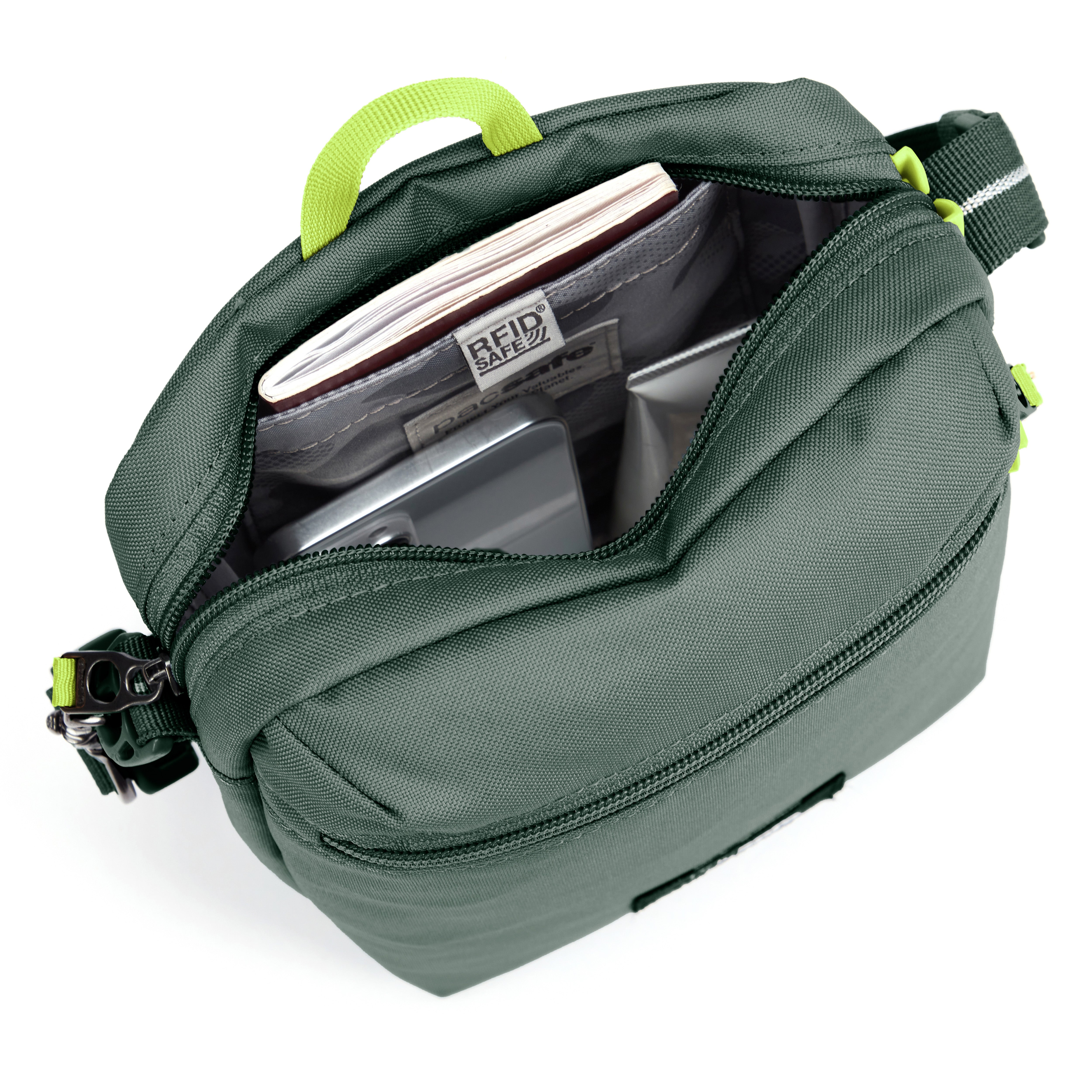 PACSAFE GO FESTIVAL  SPRUCE GREEN CROSS BODY BAG