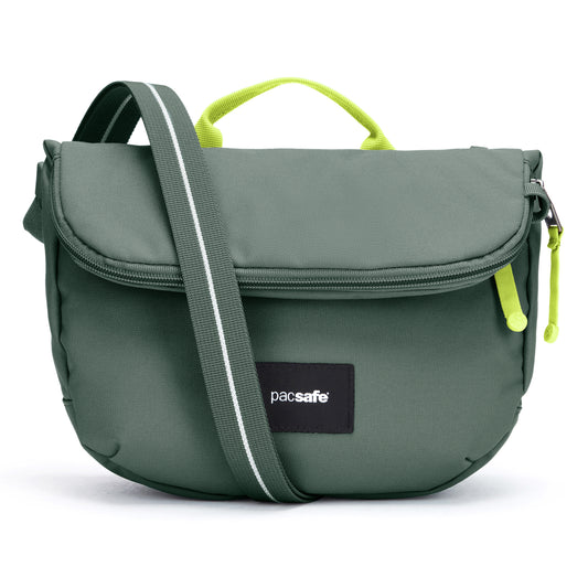 PACSAFE GO SADDLE SPRUCE GREEN CROSS BODY BAG