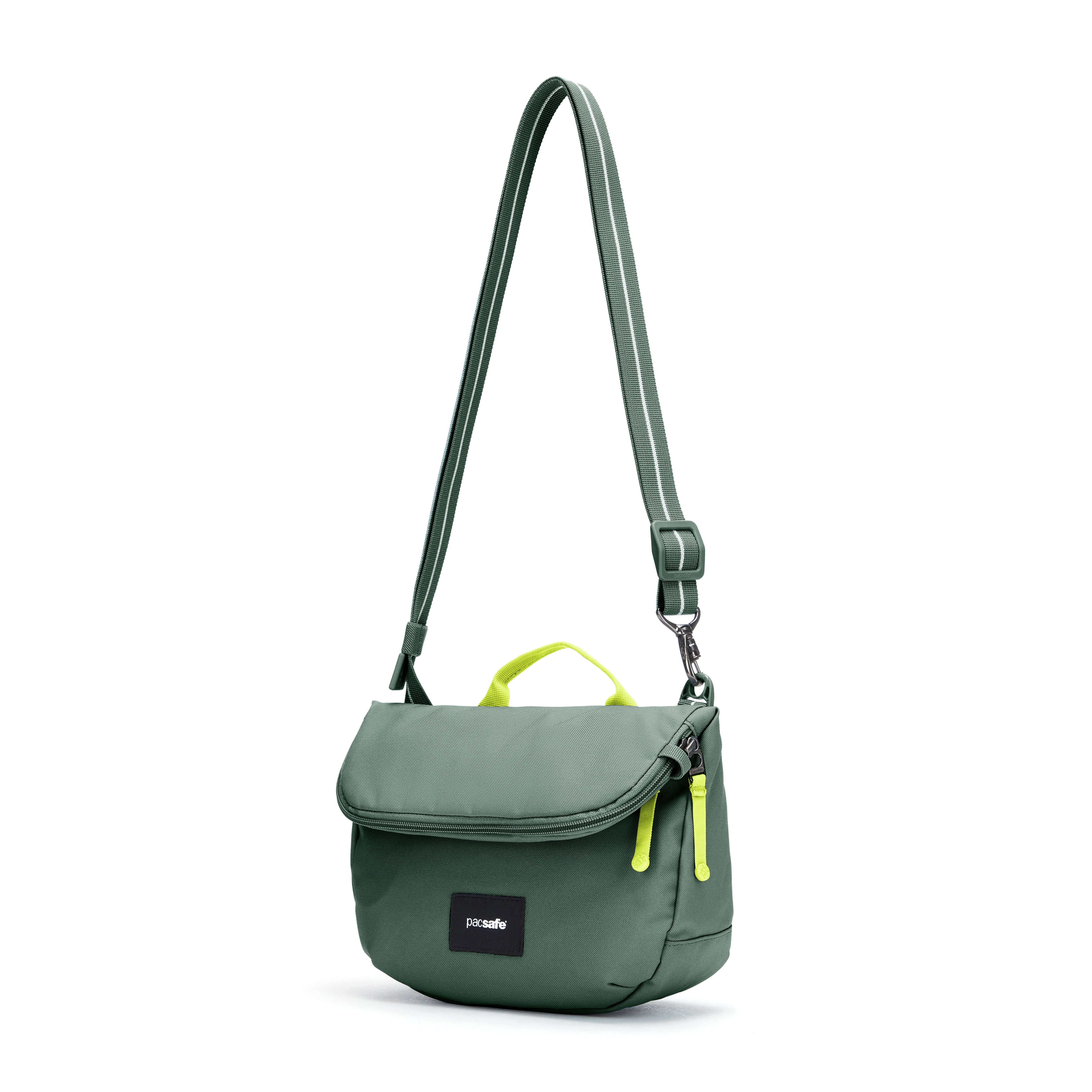 PACSAFE GO SADDLE SPRUCE GREEN CROSS BODY BAG