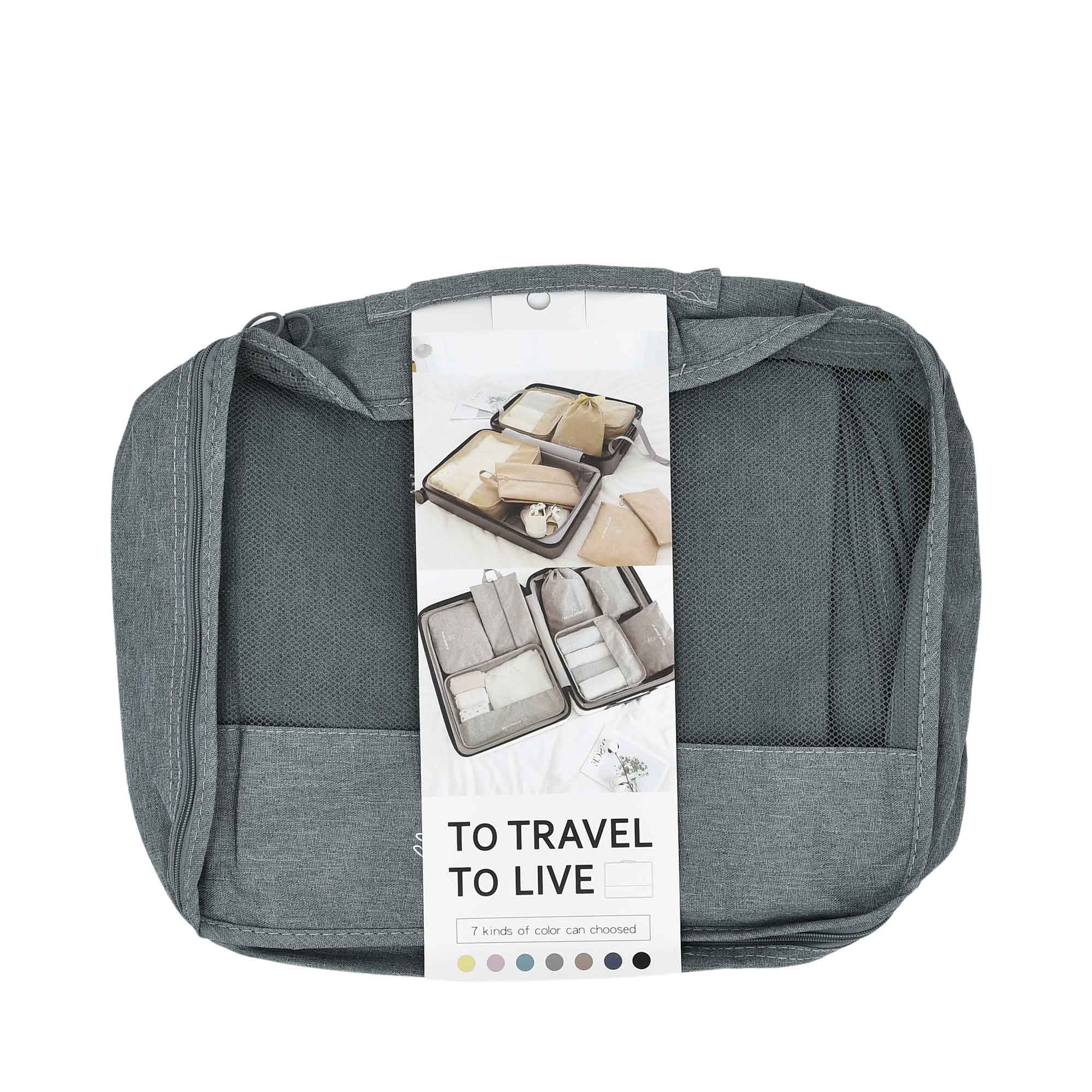 MOSAFER ETRAVEL GREY 7 PCS PACKING CUBE