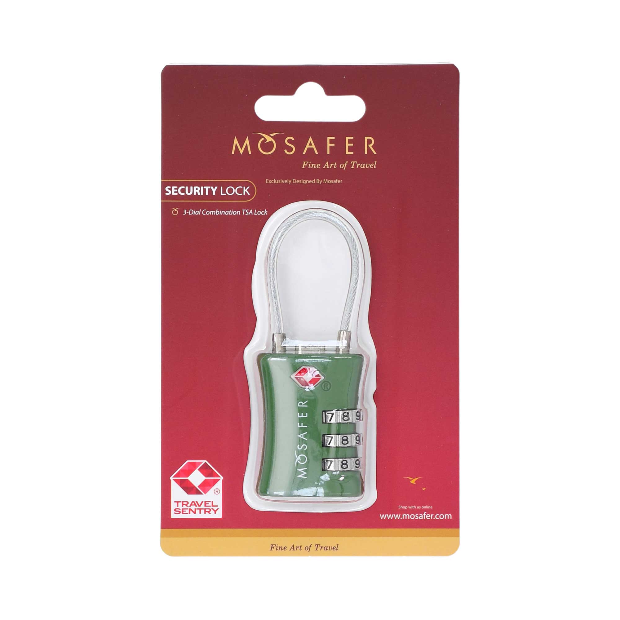 MOSAFER 3-DIAL COMBINATION TSA LOCK
