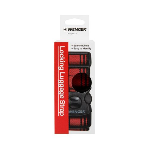 WENGER BLACK RED LOCKING LUGGAGE STRAP